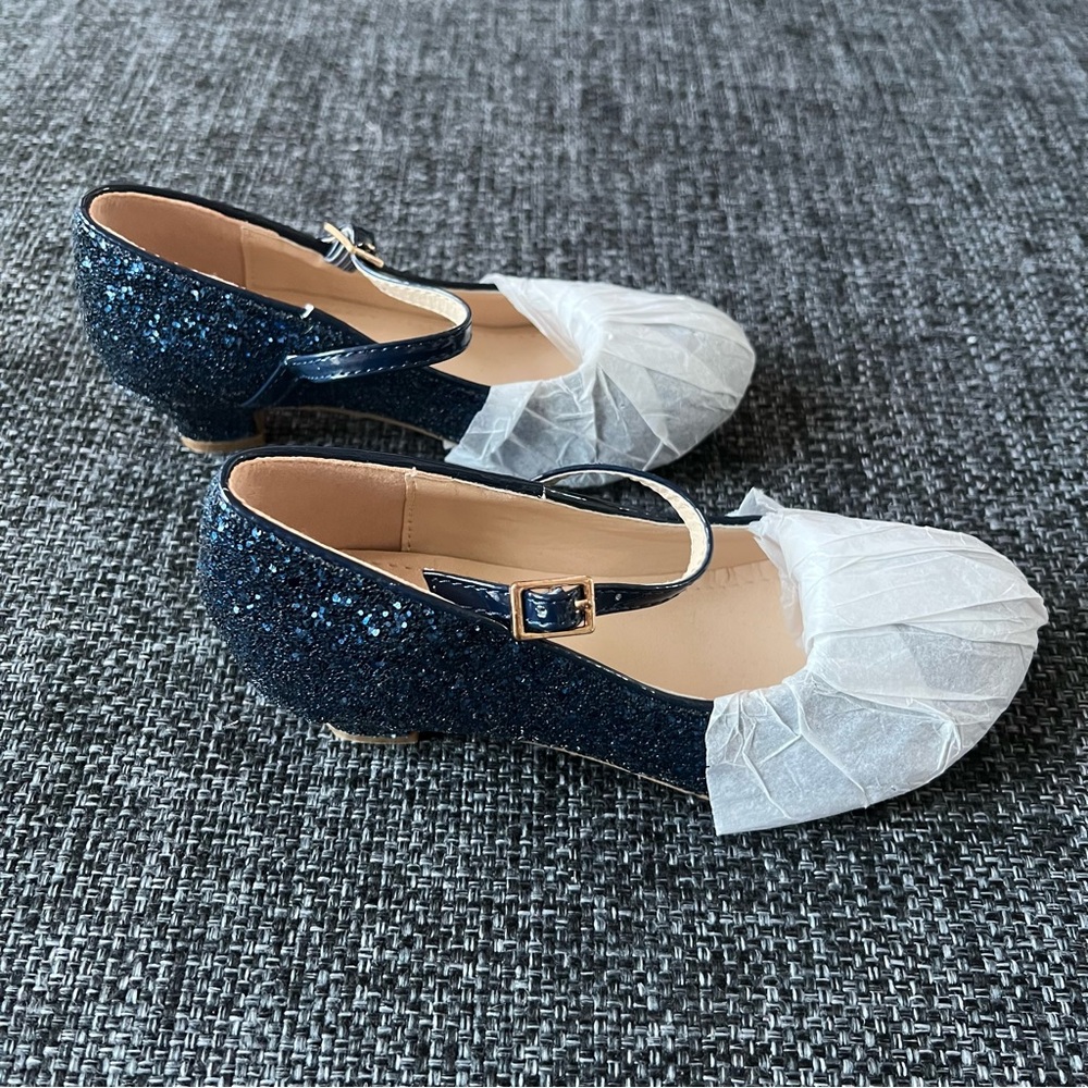 NWT Kailee Midnight Blue Glitter Mary Jane Heels Size 12